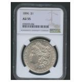 1896 Morgan Silver Dollar NGC AU 55