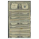 50- Mixed 1957 $1 Silver Certificates Blue Seals