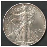 2001 ASE Silver Eagle 1 ozt Silver