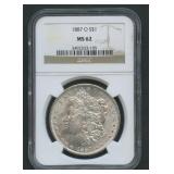 1887-O Morgan Silver Dollar NGC MS 62