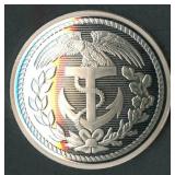 US Armed Forces .999 Silver Concave Medal 1 ozt
