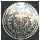 US Armed Forces .999 Silver Concave Medal 1 ozt