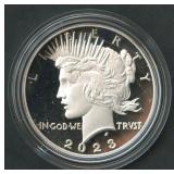 2023-S Proof Peace Silver Dollar in OGP w/COA