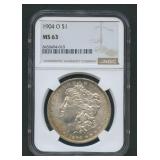 1904-O Morgan Silver Dollar NGC MS 63