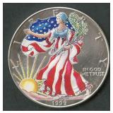 1999 ASE Colorized Silver Eagle