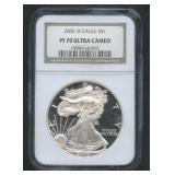 2005-W ASE Silver Eagle NGC PF 70 Ultra Cameo