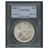 1885-O Morgan Silver Dollar PCGS MS 64