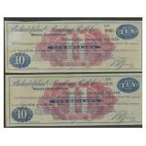 2- Philadelphia & Reading RR Co Wage Certificates