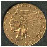 1915 $2.50 Gold Indian Quarter Eagle