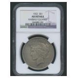 1922 Peace Silver Dollar NGC AU Details