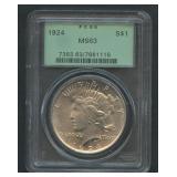 1924 Peace Silver Dollar PCGS MS 63