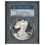 2021-S Type 2 ASE Silver Eagle PCGS PR 70 DCAM