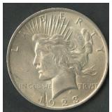 1923 Peace Silver Dollar Strike Through Error