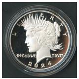 2024-S Proof Peace Silver Dollar in OGP w/COA