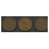 3- Mixed 1920's Semi-Key Lincoln Head Cents