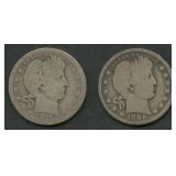 1896-O and 1915-S Barber Quarters