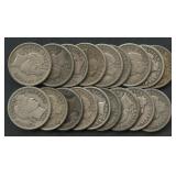 18- Mixed Mid-Grade Liberty Head Barber Dimes
