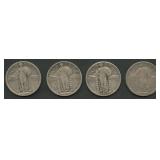 4- Mixed Standing Liberty Quarters