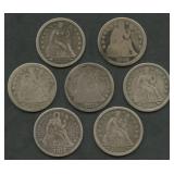 7- Mixed Seated Liberty Dimes
