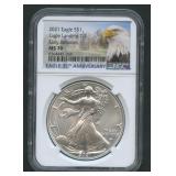 2021 Ty pe 2 ASE Silver Eagle NGC MS 70