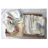 Box of Vintage Handkerchiefs & Napkins