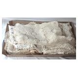 Box of Vintage Crocheted Doilies & Placemats