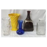 Assorted Glass & Ceramic Vases and Fridge Pitcher