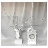 Ceramic White Deer Decor & Clock Canister