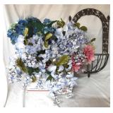 Artificial Floral Bouquets & Hanging Metal Planter