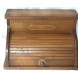 Vintage Roll Top Bread Box Large