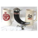 Liquor Steins Tuborg Beer McCoy & Michelob Horn