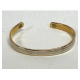 24K Electroplated 2 Tone Magnetic Therapy Bracelet