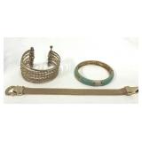 Bracelets Gold Cuff, Mesh, Turquoise Joan Rivers