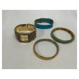 Watch/Bracelets Joan Rivers Turquoise & Gold Tone