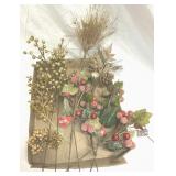 Christmas Floral Picks Red & Gold Glittery