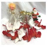 Vintage Christmas Angel Tree Topper, Birds, Bell