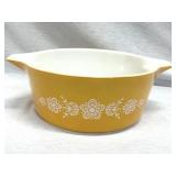 Pyrex Gold Butterfly #475-B Casserole Bowl 2.5 Qt
