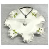 Fenton Silver Crest Candy Dish Handpainted Violet