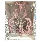Beaded Pink Hanging Chandelier