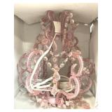 Beaded Pink Hanging Chandelier