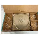 Vtg Indiana Glass Snowflake Smart Snack Set