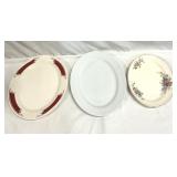 3 Vintage Oval Platters Homer Laughlin, Etc.