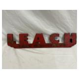 Cast Iron Leach Co. Oshgosh, Wis. Red Sign