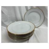 White/Gold Band 8 Dinner Plates Germer Brazil