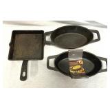Set of 3 Small Cast Iron Pans Crofton