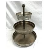 3 Tier Galvanized Metal Serving Tray 18 3/4" Tall