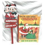 Vtg Giant Christmas Coloring Book & Yard Sign