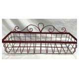 Red Metal Wall Hanging Basket Stand