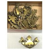 8 Brass Chippendale Batwing Ball Drawer Pulls 3"