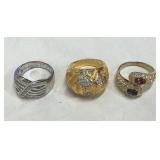 Costume Jewelry Rings Rhinestones Gold/Silver Tone